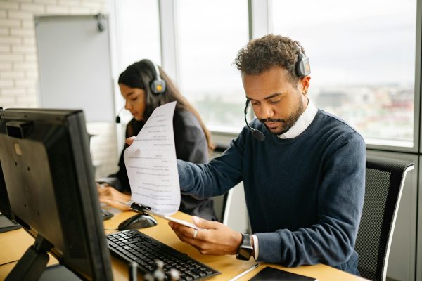 Customer support representative offering proactive service