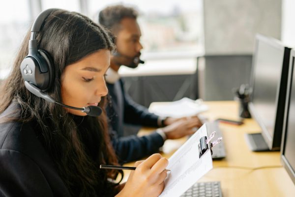 Customer support representative offering native language assistance