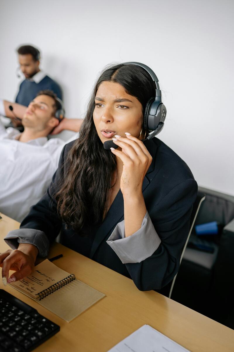 Customer service agents handling calls for inbound customer support services