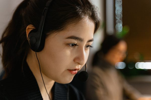 Customer support professional working in a remote team 