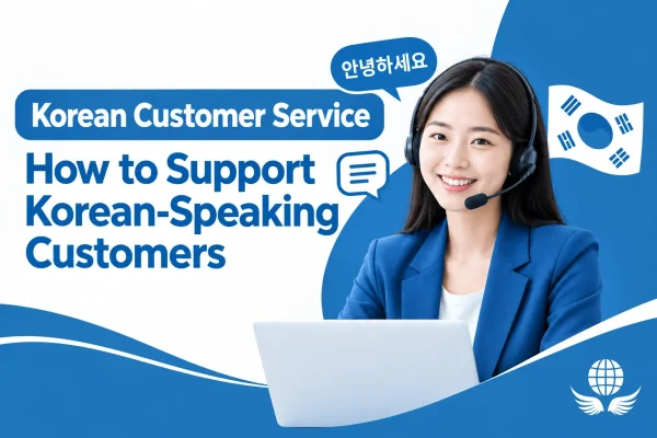Agent providing Korean customer service through a chat window and headset