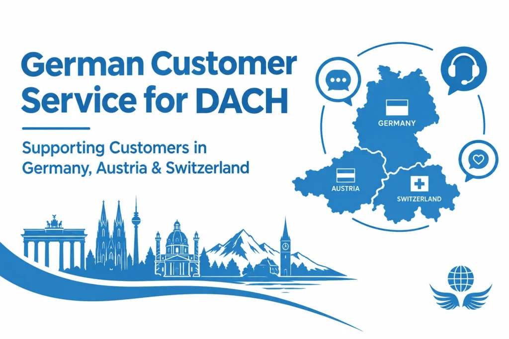 Agent providing German customer service to a caller in Switzerland