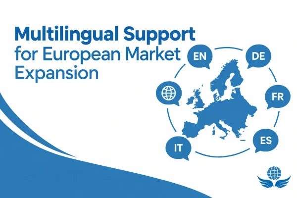 Agent delivering multilingual customer support to customers across European markets